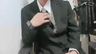 Masturbate After All A Suit Becomes More Erotic Doesn't It A Handsome Member Of Society Finally Masturbates With A Suit