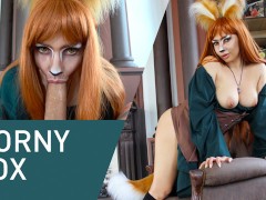 Horny Fox Sucks Huge Cock Eagerly! Cosplay
