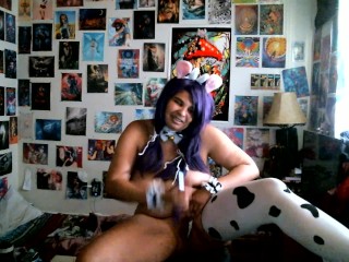Thick And Horny Bunny_Bimbo Strips Her Cow Costume And Plays With Her Wet Pussy Until You CumFor He