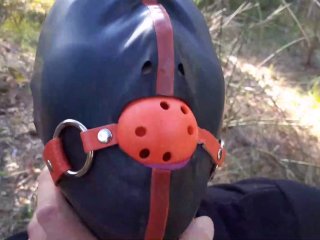 Tied to a Tree on a Sexy Outfit, Masked and Outdoor Deepthroat withNo Mercy