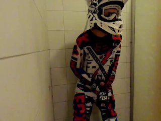 18 Years Old Boy Take A Shower In Mx Gear And Jerk Off
