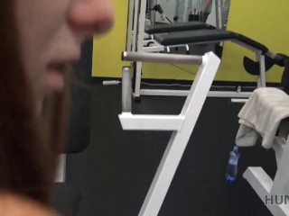 HUNT4K Cuckold for cash permits hunter to fuck his GF in the empty gym
