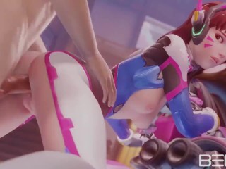 Dva fucked against the MEKA from Overwatch 3D_NSFW Porn