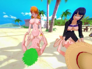 HOT FOURSOME_WITH NAMI AND_ROBIN - ONE PIECE PORN