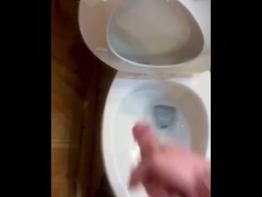 Jacking off in a bathroom during a house party.