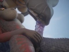 Dragon Futa Has Her Cock Sucked By A Naga Slut