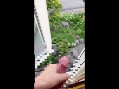 【個人撮影】朝立ちでムラムラしたので誰もいない時間に窓から射精してみた！masturbation japanese amateur homemade hentai HD