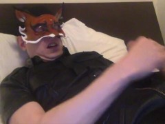 Leather fox cums!