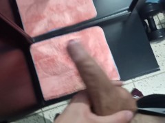  horny guy jerks off after work in the room