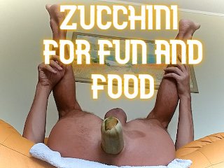 Zucchini For Fun And Food, Deep Anal Fuck With Zucchini, Cooking Breakfast With An Anal Plug