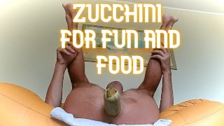 Buttplug Deep Anal Fuck With Zucchini Cooking Breakfast With An Anal Plug