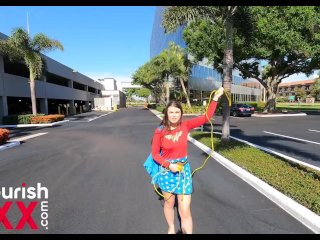 Wonder Woman Catches Her Cheating Man And Gets Creampied - Anastasia Rose