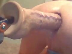 Perfectly pounded by fuck machine that spins while it pounds my hole