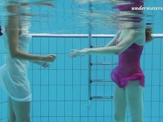 Underwater swimming pool lesbians Lera_and SimaLastova