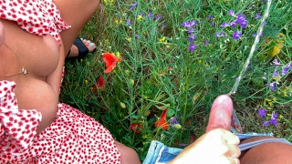 She Is A Jerk While He Pees In Public So I Jerk Off In His Cock While He Pees In Public 4K