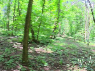Quick fuck in the woods_ended up w/ cumshot_into mouth - Extremely tight pussy made him cum so fast