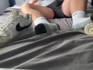 Stare At My Socked Feet As I Jerk Off And Cum
