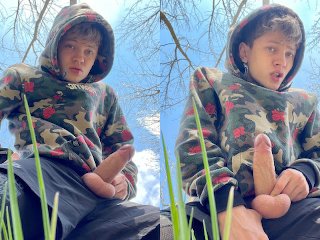 Sweet Boy Jerking His Big Dick (23Cm) Outdoor / Huge Cumshot On Camera / College Boy / Monster Dick