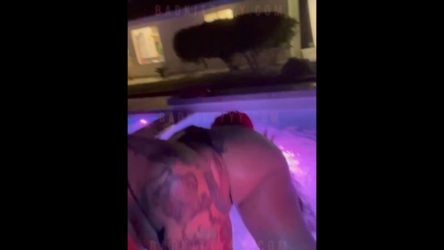 Ebony Lesbians Left Alone in Hot Tub  - BADKITTYYY