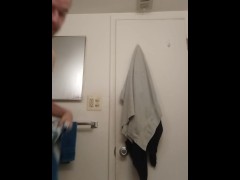 Jerking off and ass spanking in the shower