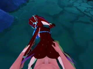 POV fucking Mipha in the_water - Zelda Breath of the Wild Hentai.