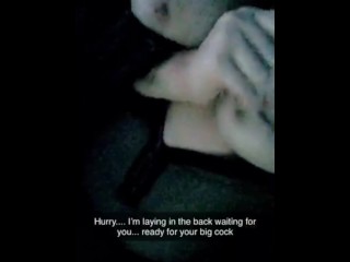 Masturbating in parking lot while sexting my step uncle on Snapchat - I squirt all over his car!