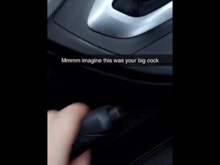 Masturbating in parkinglot while sexting my step uncle on Snapchat - I squirt all over his car!