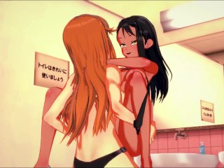 Nagatoro gets strapon fucked in the bathroom by Maki_Gamou - Don't Toy With_Me, Miss Nagatoro Hentai