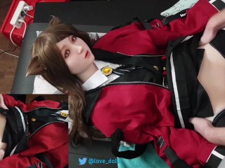 Skyfire from Arknights gets fucked on the table, edging until I come deep insideher