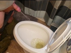 I love holding his cock while he pees! Made a bit of a mess...