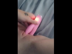 Fucking my tight pussy with my favorite toy 
