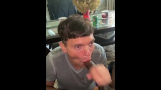 Sucking A Massive Black Cock Until I Swallow His Load & Bust My Massive Load