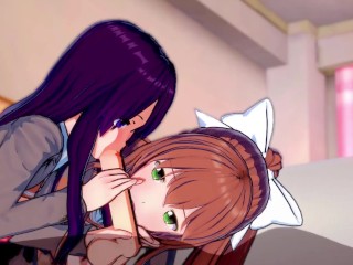 Yuri and Monika share a cock inthe club! (POV) (3D Hentai) (Doki Doki_Literature Club)