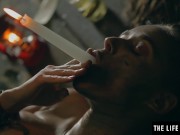 Sexy brunette squirting as she fucks herself with a lit candle horny milf
