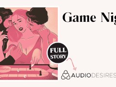 Game Night | Anal Threesome Erotic Audio Sex Story ASMR Audio Porn for Women MMF MMF Couple Blowjob