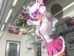 3D HENTAI Schoolgirl didn't wear panties on the train (PART 2)