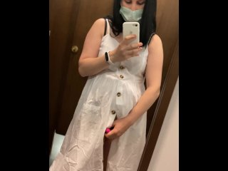Pregnant Beauty_Masturbates in a Clothing Store_and Tries on_Dresses