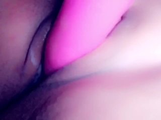 Fucking My Tight Creamy Pussy With A Big Pink Dick