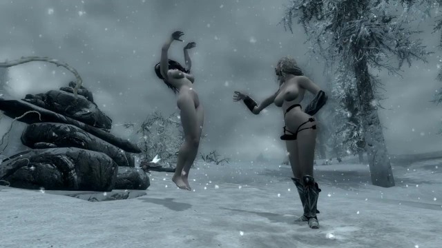Lesbians fuck in the snow in skyrim