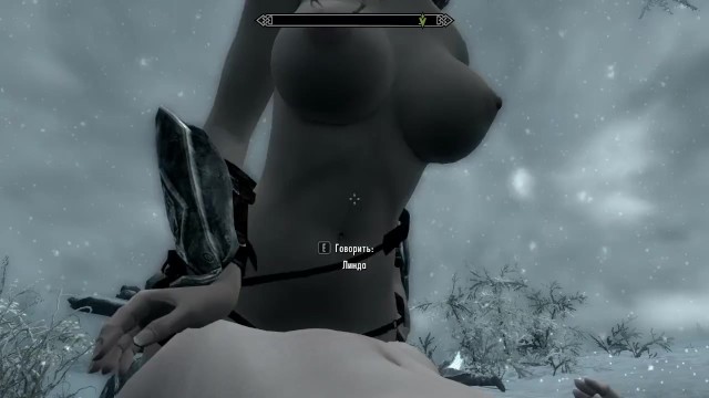 Continuation of lesbian sex in cold Skyrim