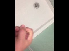 Horny Scott jerks off in the hotel shower!