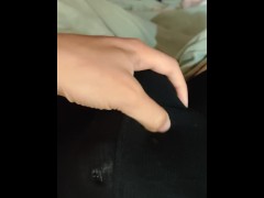 Quick cum wearing cock ring under boxer briefs