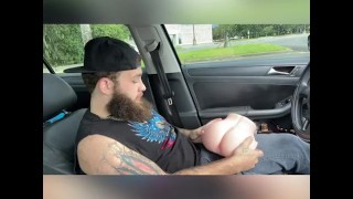 In Public Daddy Wolf Experiments With Silicone Toy Masturbation