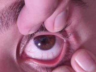 Cum into open eye extreme close up cum_desperation