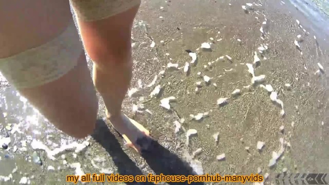 Nude Stocking at the Beach and Wet Nylon Toes - Pornhub.com