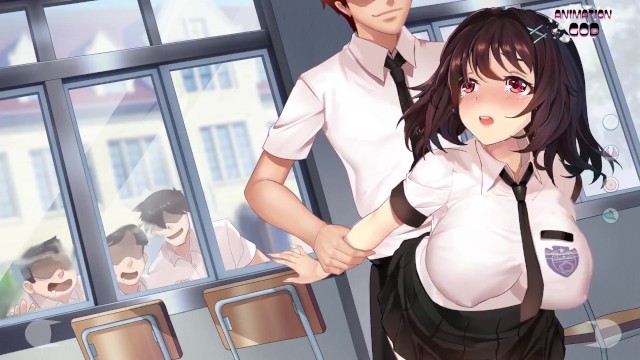 Japanese Anime School Sex - Cute Brunette in School Uniform Fucks with Classmate in Public / Japanese  Schoolgirl - Pornhub.com