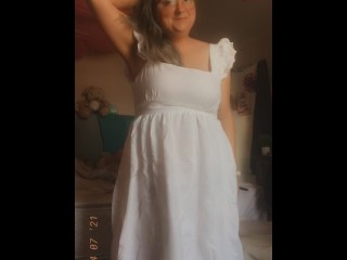 Bbw in little white dress...