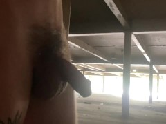 Spitting on my cock in an abandoned downtown parking garage 