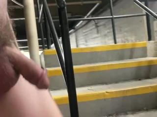 Spitting on my cock_in an abandoned_downtown parking garage