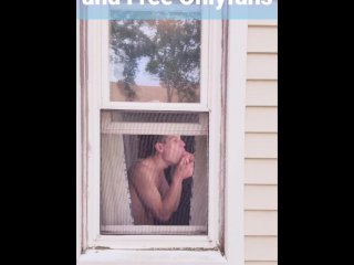 Neighbor Twink Using Dildo On Ass And Mouth In Window